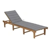 Image de Chaise longue pliable en bois d'acacia solide - - Dimensions 200x61x30/86cm - Coussin inclus