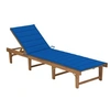 Image de Chaise Longue Pliable avec Coussin Bain de Soleil de Jardin Transat de Patio Chaise Longue de Terrasse Extérieur Plage Bois d'Acacia Massif