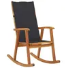 Image de Chaise à bascule avec coussins Bois d acacia massif