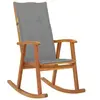 Image de Chaise à bascule avec coussins Bois d acacia massif