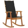 Image de Chaise à bascule avec coussins Bois d acacia massif