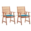 Image de Lot de 2 chaise exterieur empilable non pliable H. 92 cm en acacia bleu