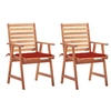 Image de Lot de 2 chaise H. 92 cm empilable non pliable exterieur en acacia rouge
