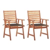 Image de Lot de 2 chaise en acacia H. 92 cm marron exterieur