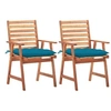 Image de Lot de 2 chaise exterieur H. 92 cm bleu en acacia