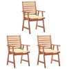Image de Lot de 3 chaise H. 92 cm non pliable exterieur en acacia beige