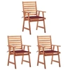 Image de Lot de 3 chaise en acacia empilable non pliable exterieur H. 92 cm rouge
