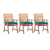Image de Lot de 3 chaise exterieur H. 92 cm bleu en acacia