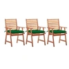 Image de Lot de 3 chaise H. 92 cm empilable non pliable exterieur en acacia vert