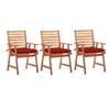 Image de Lot de 3 chaise H. 92 cm en acacia rouge exterieur