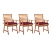 Image de Lot de 3 chaise exterieur en acacia rouge H. 92 cm