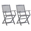 Image de Lot de 2 chaise en acacia pliable exterieur rouge