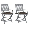Image de Lot de 2 chaise exterieur marron en acacia