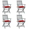 Image de Tuinstoelen 4 st inklapbaar met kussens massief acaciahout3064530