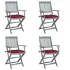 Image de Tuinstoelen 4 st inklapbaar met kussens massief acaciahout3064533