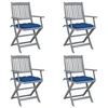 Image de Tuinstoelen 4 st inklapbaar met kussens massief acaciahout3064534