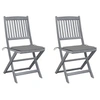 Image de Chaises pliables d extérieur lot de 2 et coussins Bois d acacia