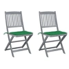 Image de Lot de 2 chaise en acacia vert exterieur