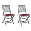 Image de Lot de 2 chaise en acacia rouge exterieur