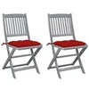 Image de Tuinstoelen 2 st inklapbaar met kussens massief acaciahout3064557