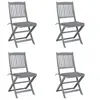 Image de Chaises pliables d extérieur lot de 4 et coussins Bois d acacia