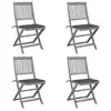 Image de Chaises pliables d extérieur lot de 4 et coussins Bois d acacia