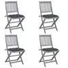 Image de Chaises pliables d extérieur lot de 4 et coussins Bois d acacia