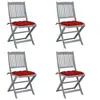 Image de Lot de 4 chaise exterieur pliable en acacia rouge