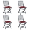 Image de Tuinstoelen 4 st inklapbaar met kussens massief acaciahout3064587