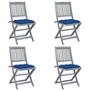 Image de Tuinstoelen 4 st inklapbaar met kussens massief acaciahout3064588