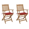 Image de Tuinstoelen 2 st inklapbaar met kussens massief acaciahout3064596