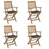 Image de Chaises pliables de jardin lot de 4 avec coussins Bois d acacia