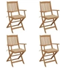 Image de Chaises pliables de jardin lot de 4 avec coussins Bois d acacia