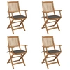 Image de Chaises pliables de jardin lot de 4 avec coussins Bois d acacia