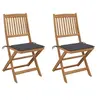 Image de Tuinstoelen 2 st inklapbaar met kussens massief acaciahout3064644