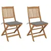 Image de Tuinstoelen 2 st inklapbaar met kussens massief acaciahout3064645