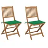 Image de Tuinstoelen 2 st inklapbaar met kussens massief acaciahout3064649