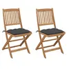 Image de Tuinstoelen 2 st inklapbaar met kussens massief acaciahout3064659