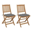 Image de Tuinstoelen 2 st inklapbaar met kussens massief acaciahout3064660