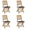 Image de Tuinstoelen 4 st inklapbaar met kussens massief acaciahout3064671