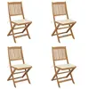 Image de Tuinstoelen 4 st inklapbaar met kussens massief acaciahout3064673