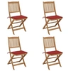 Image de Tuinstoelen 4 st inklapbaar met kussens massief acaciahout3064677