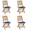 Image de Tuinstoelen 4 st inklapbaar met kussens massief acaciahout3064681