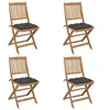 Image de Tuinstoelen 4 st inklapbaar met kussens massief acaciahout3064686
