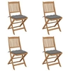 Image de Tuinstoelen 4 st inklapbaar met kussens massief acaciahout3064687