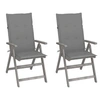 Image de Lot de 2 chaise en acacia non pliable H. 110 cm exterieur bois