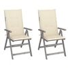 Image de Lot de 2 chaise H. 110 cm non pliable exterieur en acacia bois