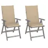 Image de Lot de 2 chaise en acacia non pliable exterieur H. 110 cm bois