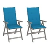 Image de Lot de 2 chaise en acacia 110 cm bleu exterieur