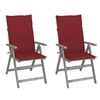 Image de Chaises inclinables de jardin lot de 2 et coussins Bois acacia